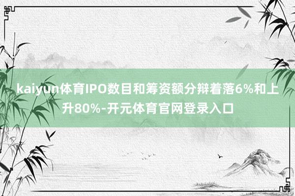 kaiyun体育IPO数目和筹资额分辩着落6%和上升80%-开元体育官网登录入口