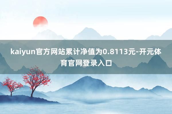 kaiyun官方网站累计净值为0.8113元-开元体育官网登录入口