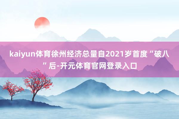 kaiyun体育徐州经济总量自2021岁首度“破八”后-开元体育官网登录入口