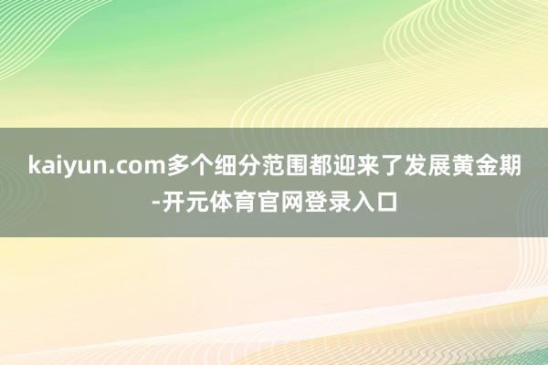kaiyun.com多个细分范围都迎来了发展黄金期-开元体育官网登录入口