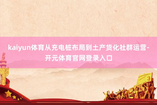 kaiyun体育从充电桩布局到土产货化社群运营-开元体育官网登录入口