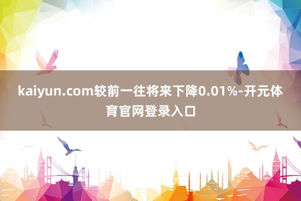 kaiyun.com较前一往将来下降0.01%-开元体育官网登录入口