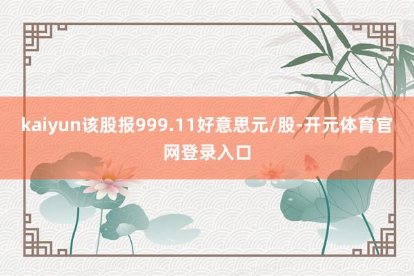 kaiyun该股报999.11好意思元/股-开元体育官网登录入口
